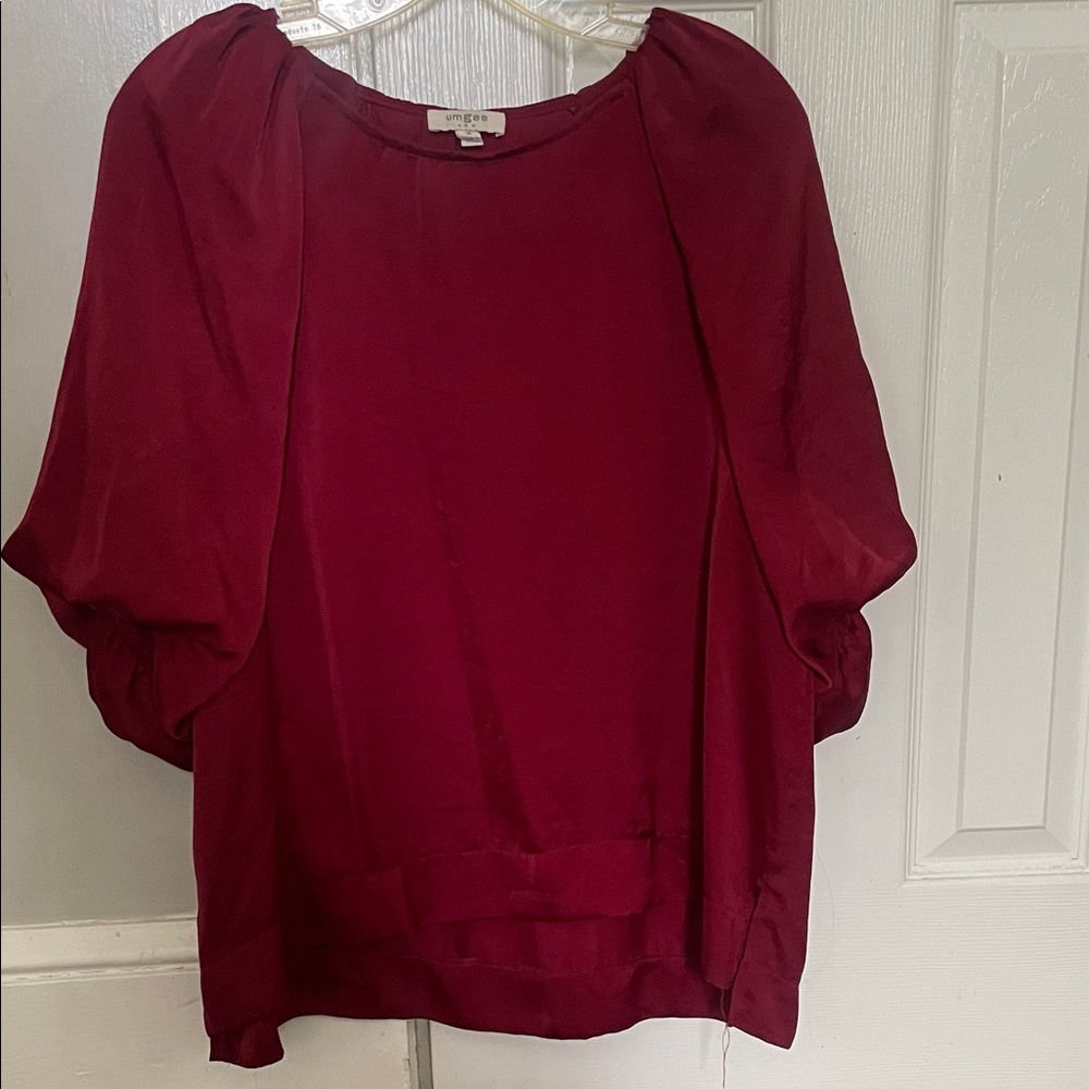 Umgee Deep Red Women's Blouse - Picture 2 of 8